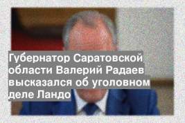 Губернатор Саратовской области Валерий Радаев высказался об уголовном деле Ландо