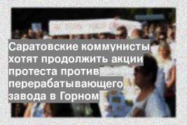 Саратовские коммунисты хотят продолжить акции протеста против перерабатывающего завода в Горном