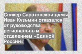 Спикер Саратовской думы Иван Кузьмин отказался от руководства региональным отделением «Единой России»