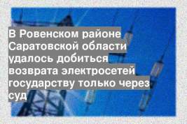 В Ровенском районе Саратовской области удалось добиться возврата электросетей государству только через суд
