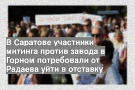 В Саратове участники митинга против завода в Горном потребовали от Радаева уйти в отставку