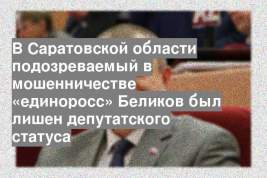 В Саратовской области подозреваемый в мошенничестве «единоросс» Беликов был лишен депутатского статуса