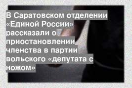 В Саратовском отделении «Единой России» рассказали о приостановлении членства в партии вольского «депутата с ножом»