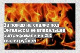 За пожар на свалке под Энгельсом ее владельцев оштрафовали на 285 тысяч рублей