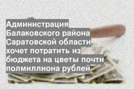 Администрация Балаковского района Саратовской области хочет потратить из бюджета на цветы почти полмиллиона рублей