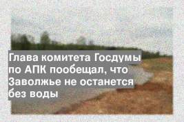 Глава комитета Госдумы по АПК пообещал, что Заволжье не останется без воды