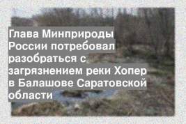 Глава Минприроды России потребовал разобраться с загрязнением реки Хопер в Балашове Саратовской области
