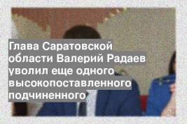 Глава Саратовской области Валерий Радаев уволил еще одного высокопоставленного подчиненного