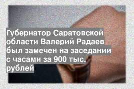 Губернатор Саратовской области Валерий Радаев был замечен на заседании с часами за 900 тыс. рублей