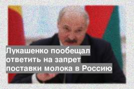 Лукашенко пообещал ответить на запрет поставки молока в Россию