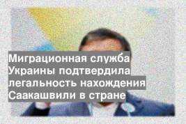 Миграционная служба Украины подтвердила легальность нахождения Саакашвили в стране