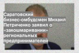 Саратовский бизнес-омбудсмен Михаил Петриченко заявил о «закошмаривании» региональных предпринимателей
