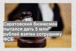 Саратовский бизнесмен пытался дать 5 млн рублей взятки сотруднику ФСБ
