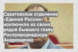 Саратовское отделение «Единой России» исключило из своих рядов бывшего главу Росприроднадзора Андрющенко