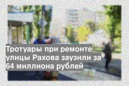 Тротуары при ремонте улицы Рахова заузили за 64 миллиона рублей