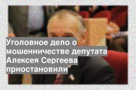 Уголовное дело о мошенничестве депутата Алексея Сергеева приостановили