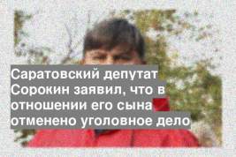 Саратовский депутат Сорокин заявил, что в отношении его сына отменено уголовное дело