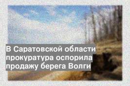 В Саратовской области прокуратура оспорила продажу берега Волги
