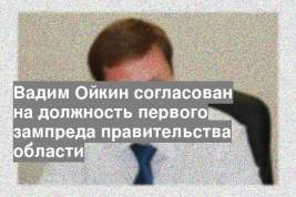 Вадим Ойкин согласован на должность первого зампреда правительства области