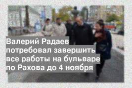 Валерий Радаев потребовал завершить все работы на бульваре по Рахова до 4 ноября