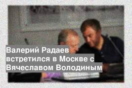 Валерий Радаев встретился в Москве с Вячеславом Володиным
