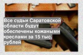 Все судьи Саратовской области будут обеспечены кожаными креслами за 15 тыс. рублей