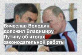 Вячеслав Володин доложил Владимиру Путину об итогах законодательной работы