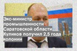 Экс-министр промышленности Саратовской области Куликов получил 2,5 года колонии