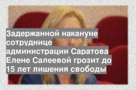 Задержанной накануне сотруднице администрации Саратова Елене Салеевой грозит до 15 лет лишения свободы